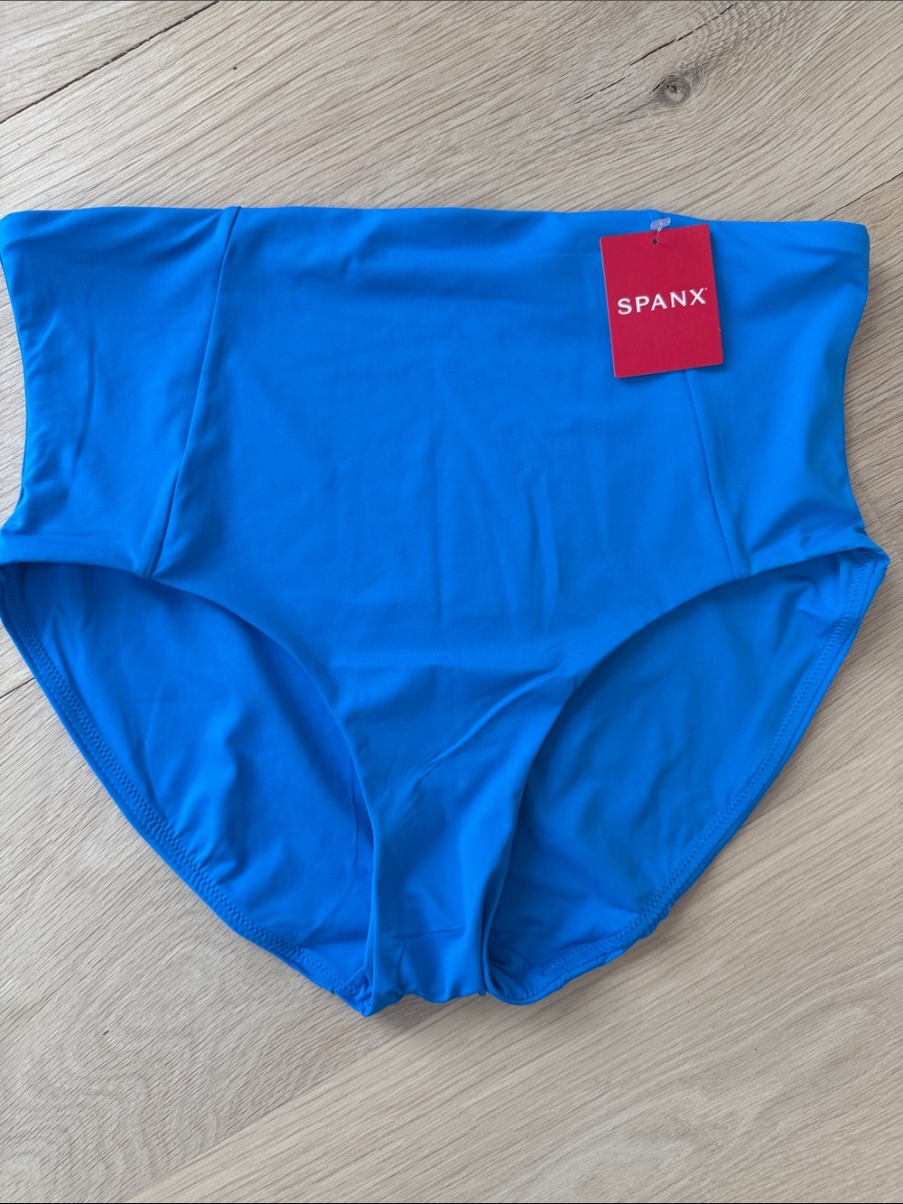 SPANX High-Waist Swim Briefs in Coastal Blue